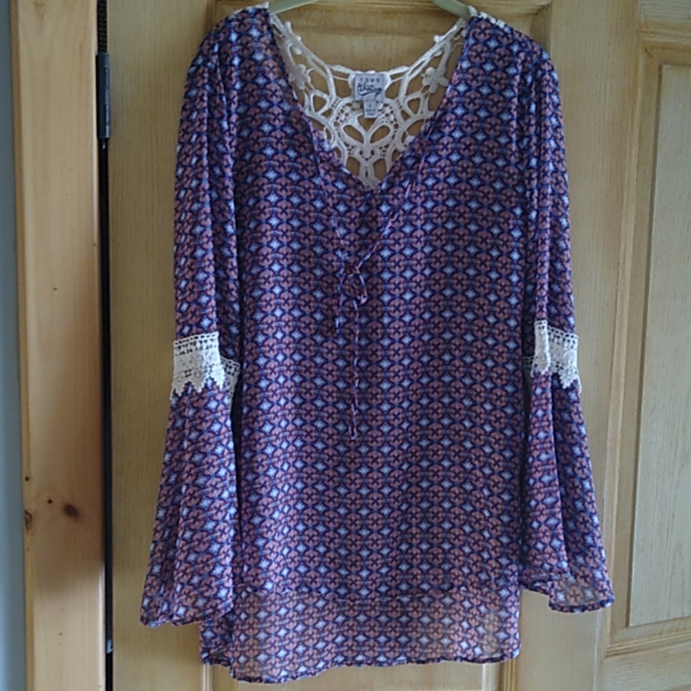 COMO Crochet Tunic top / Swim Cover Up Sz. Small